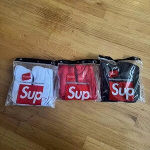 Hanes Men's Athletic Socks 3-Pack - White, Red, Black